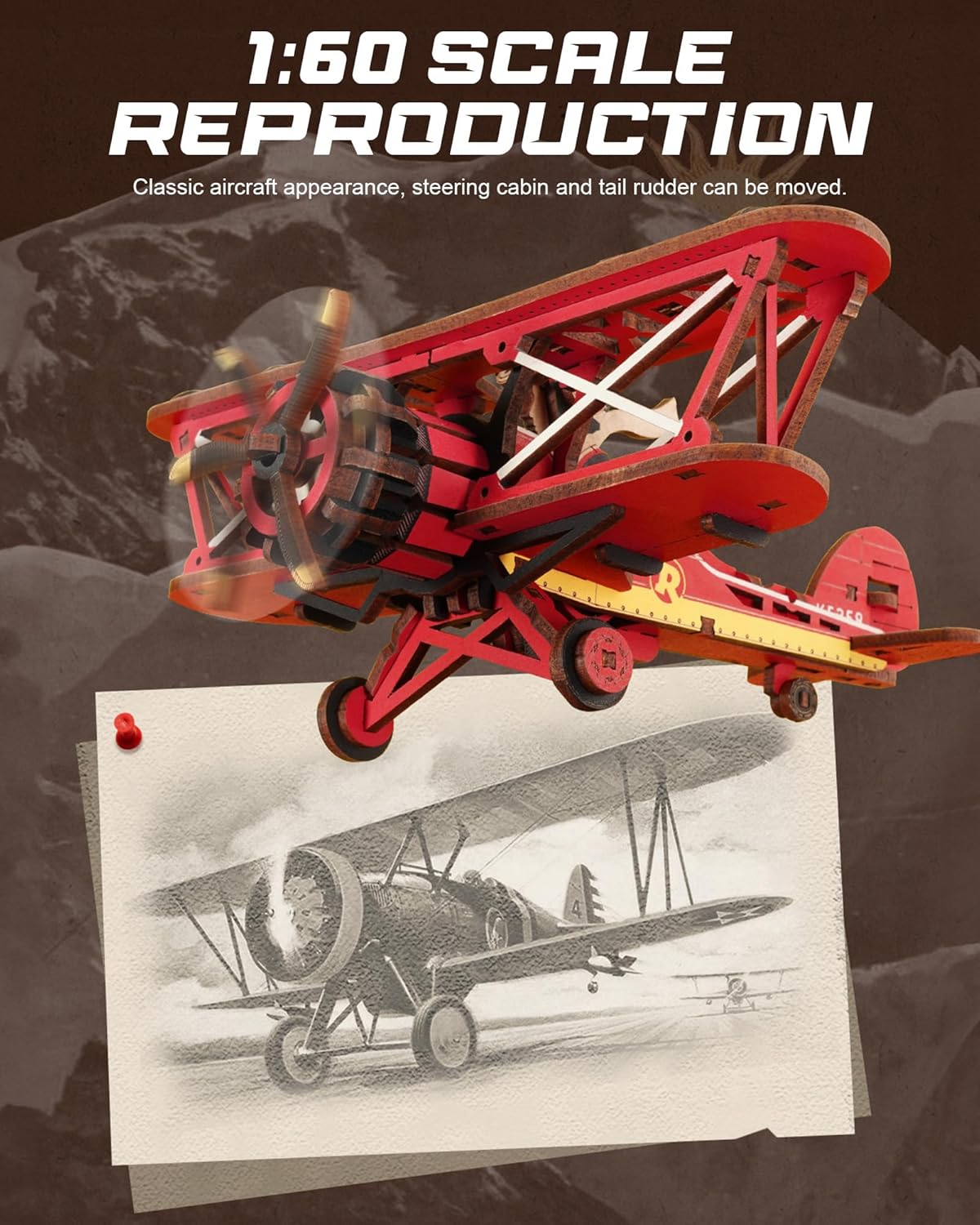 ROKR 3D Wooden Puzzle Kit - Gravity Swing Series Gladiator Fighter With Moving Mechanism, Challenging DIY Building Project For Adult Model Enthusiasts