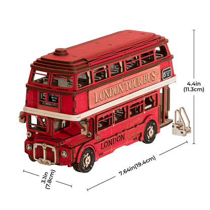 Rolife London Tour Bus Car 3D Wooden Puzzle Model Toy Home Decor Xmas Gift