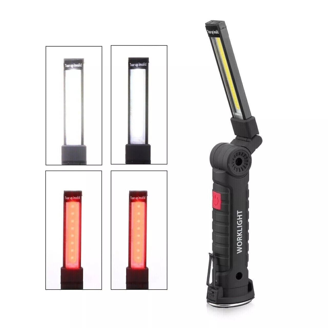 USB Rechargeable COB LED Work Light Inspection Hand Torch Flashlight 360 Rotate Base Magnetic Lamp For Car Repair Camping Super Bright