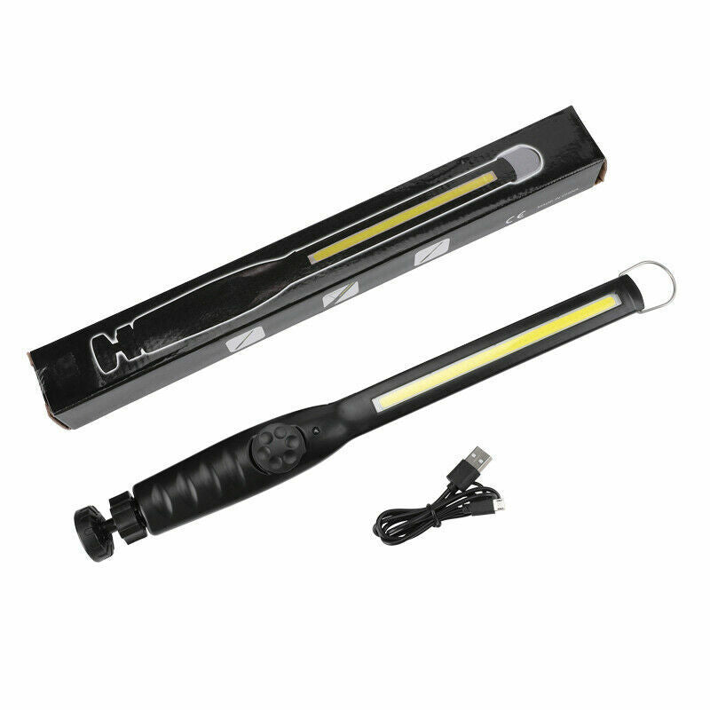 LED USB Rechargeable Work Light Magnetic Flashlight Flexible Cordless Torch Automotive Inspection Emergency Light 2 PACK